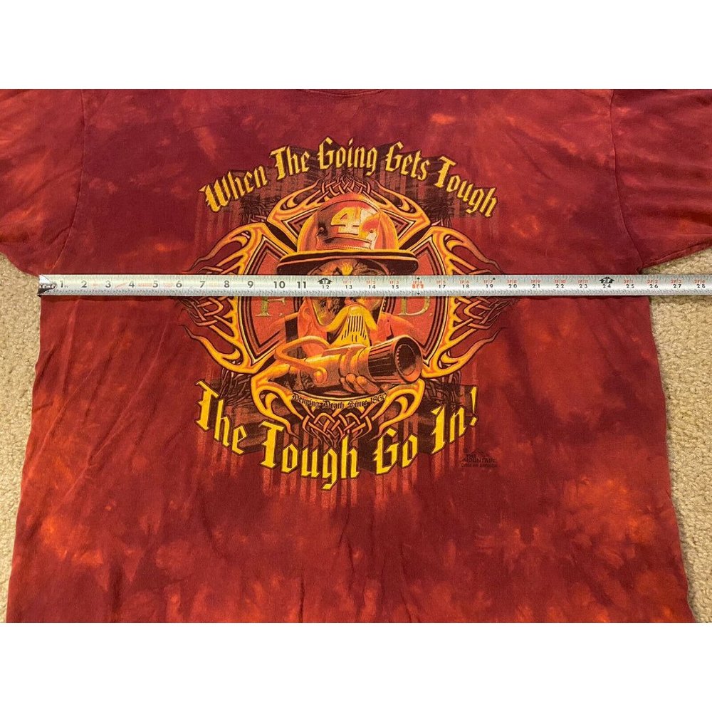 The Mountain Firefighter Tie Dye Red T Shirt Men's XL 100% Cotton - Picture 5 of 7